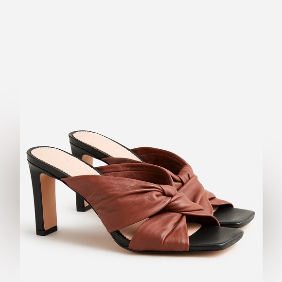 Ava twist-knot heels in leather